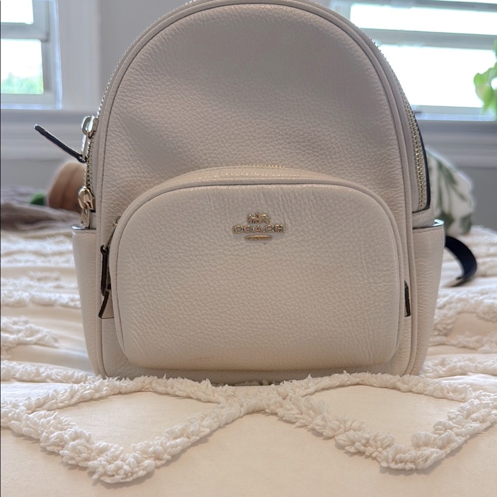 Coach Cream Mini Backpack with Gold Hardware